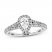 Diamond Engagement Ring 3/4 ct tw Pear/Round 14K White Gold