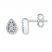 Teardrop Stud Earrings 1/8 ct tw Diamonds Sterling Silver