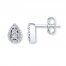 Teardrop Stud Earrings 1/8 ct tw Diamonds Sterling Silver