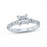 Monique Lhuillier Bliss Diamond Engagement Ring 1-3/8 ct tw Princess, Marquise & Round-cut 18K White Gold