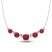 Lab-Created Ruby & White Lab-Created Sapphire Smile Necklace Sterling Silver 18"