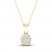 Diamond Halo Necklace 1/10 ct tw Round-Cut 10K Yellow Gold 18"