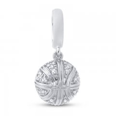 True Definition Basketball Charm 1/10 ct tw Diamonds Sterling Silver