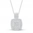 Diamond Necklace 1/2 ct tw 10K White Gold 19"
