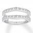 Previously Owned Diamond Enhancer Ring 1/2 ct tw Round/Baguette 14K White Gold