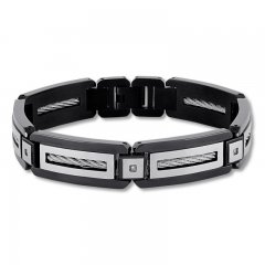 Men's Diamond Bracelet 1/20 ct tw Stainless Steel/Ion-Plating