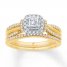 Diamond Bridal Set 1/2 ct tw Princess-cut 14K Two-Tone Gold