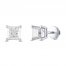 Diamond Solitaire Stud Earrings 3/4 ct tw Princess-cut 14K White Gold