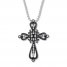 Diamond Cross Necklace 1/8 ct tw Round-cut Sterling Silver