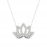By Women For Women Diamond Lotus Necklace 1/10 ct tw Round-cut Sterling Silver 18"