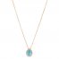 Le Vian Aquamarine & Diamond Necklace 1/8 ct tw 14K Strawberry Gold 18"