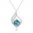 Blue & White Topaz Necklace Sterling Silver