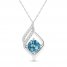 Blue & White Topaz Necklace Sterling Silver