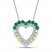 Vibrant Shades Peridot, Lab-Created Emerald, Green Quartz, White Lab-Created Sapphire Heart Necklace Sterling Silver 18"
