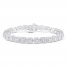 Diamond Cushion Line Bracelet 1 ct tw Round-cut 10K White Gold 7.25"