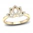 By Women For Women Diamond Lotus Flower Ring 1/5 ct tw Round-Cut 10K Yellow Gold