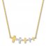 Cross Bar Necklace 10K Two-Tone Gold