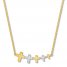 Cross Bar Necklace 10K Two-Tone Gold