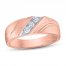 Men's Three-Stone Diamond Wedding Band 1/5 ct tw Round-cut 10K Rose Gold