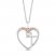 Hallmark Diamonds Heart Necklace 1/6 ct tw Sterling Silver/10K Rose Gold 18"