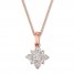 Diamond Necklace 1/3 ct tw Round/Princess 10K Rose Gold