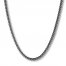 Men's Box Chain Necklace Black Ion-Plated Stainless Steel 30"