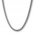 Men's Box Chain Necklace Black Ion-Plated Stainless Steel 30"