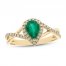 Emerald Twist Ring 1/5 ct tw Diamonds 10K Yellow Gold