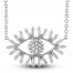 Diamond Eye Necklace 1/4 ct tw Round/Baguette 10K White Gold 18"