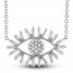 Diamond Eye Necklace 1/4 ct tw Round/Baguette 10K White Gold 18"