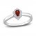 Garnet & Diamond Promise Ring 1/10 ct tw Pear/Round-Cut Sterling Silver