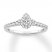 Diamond Engagement Ring 1/2 ct tw Pear/Round 14K White Gold