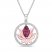Garnet & White Lab-Created Sapphire Lotus Necklace Marquise/Round-Cut 10K Rose Gold/Sterling Silver 18"