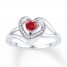 Lab-Created Ruby Ring 1/20 ct tw Diamonds Sterling Silver