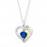 Heart Necklace Lab-Created Sapphire Sterling Silver/10K Gold