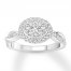 Diamond Engagement Ring 5/8 ct tw Round-cut 14K White Gold