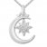 "Believe" Diamond Moon/Star Necklace Sterling Silver