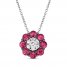 Le Vian Diamond & Ruby Necklace 1/15 ct tw Diamonds 14K Vanilla Gold