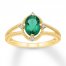 Lab-Created Emerald Ring Lab-Created Sapphires 10K Yellow Gold