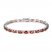 Garnet & White Lab-Created Sapphire Bracelet Sterling Silver 7.25"