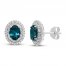 Neil Lane Topaz & Diamond Earrings 3/8 ct tw Oval/Baguette/Round-cut 14K White Gold
