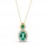 Emerald Necklace 1/8 ct tw Diamonds 10K Yellow Gold 18"