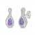 Lavender Lab-Created Opal & White Lab-Created Sapphire Earrings Sterling Silver