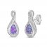 Lavender Lab-Created Opal & White Lab-Created Sapphire Earrings Sterling Silver