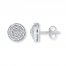 Circle Earrings Diamond Accents Sterling Silver