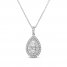 Forever Connected Diamond Necklace 1 ct tw Round/Pear 10K White Gold 18"