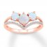 Lab-Created Opal Ring 1/15 ct tw Diamonds 10K Rose Gold