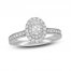 Neil Lane Diamond Engagement Ring 7/8 ct tw Oval/Round 14K White Gold