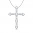 Diamond Cross Necklace 3/8 ct tw 10K White Gold 18"