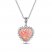 Pink Lab-Created Opal & White Lab-Created Sapphire Heart Necklace Sterling Silver 18"